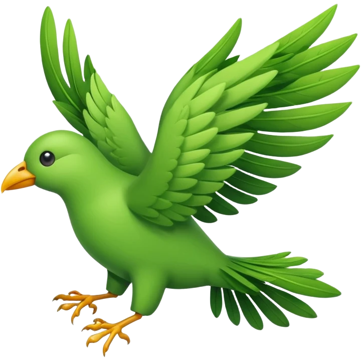 Plant in Shape of a bird flying, leaves wings emoji