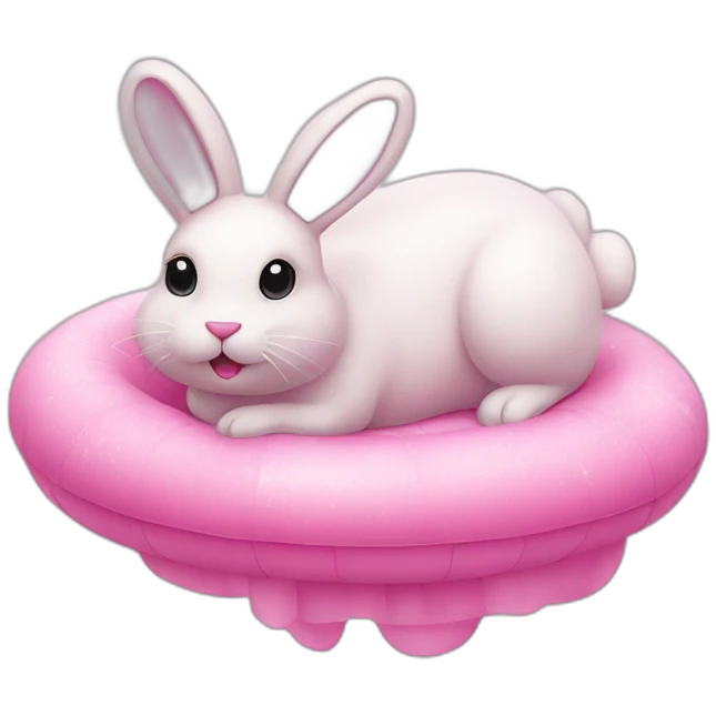 Pink floating bunny emoji