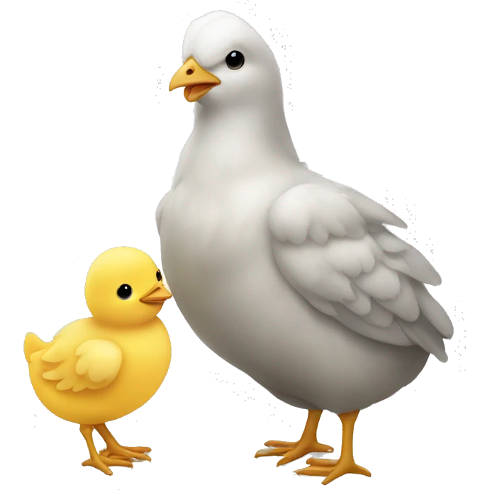 A chick holding another chick emoji