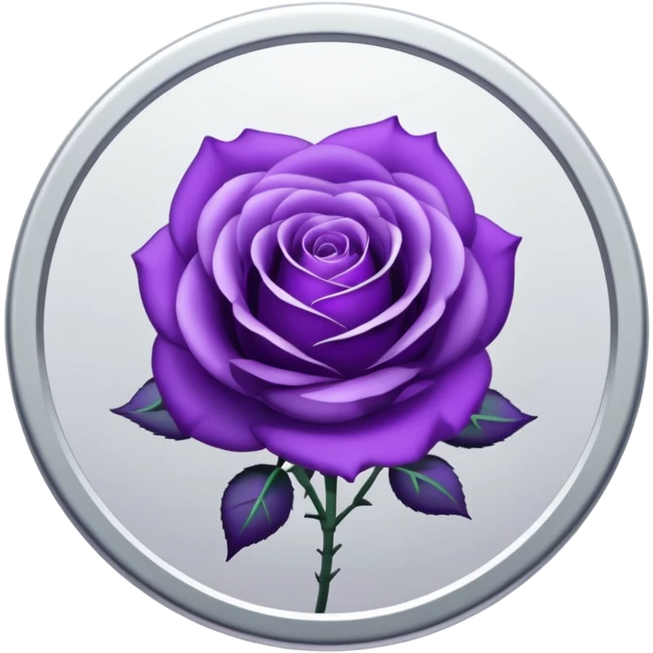Purple shadow rose silver circle plaque emoji