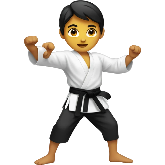 indian teenager with a karate black belt emoji