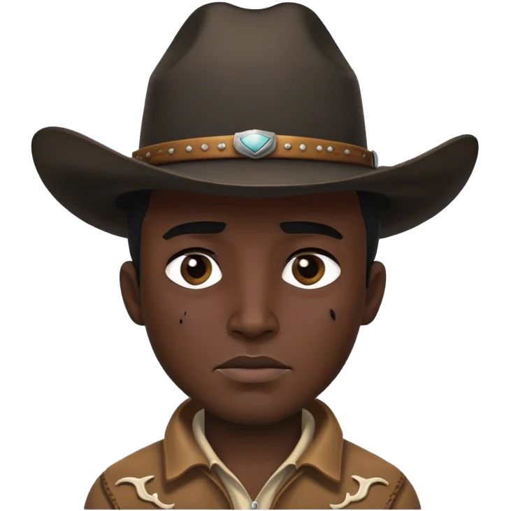Cowboy with black expression Scar under eye and a cowboy hat emoji