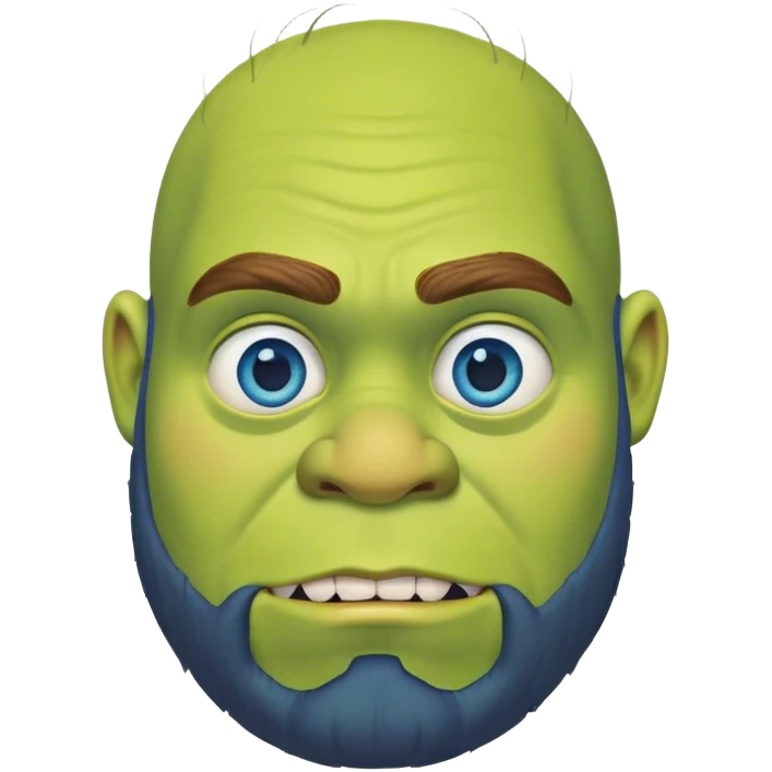 shrek with blue eyes and a beard emoji