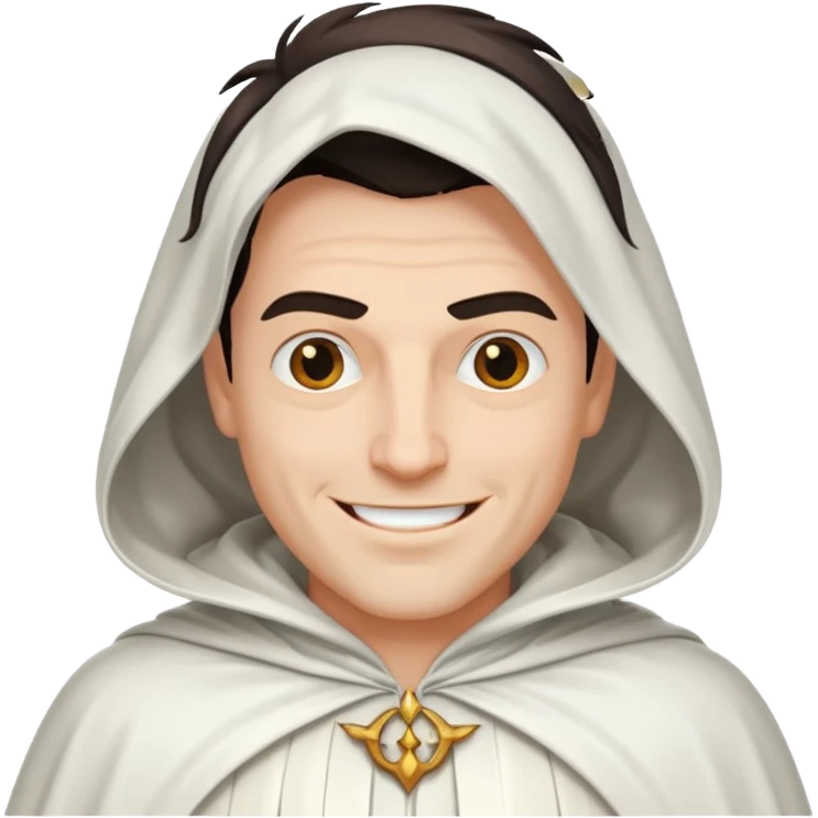 white cloak villain smiling, male emoji