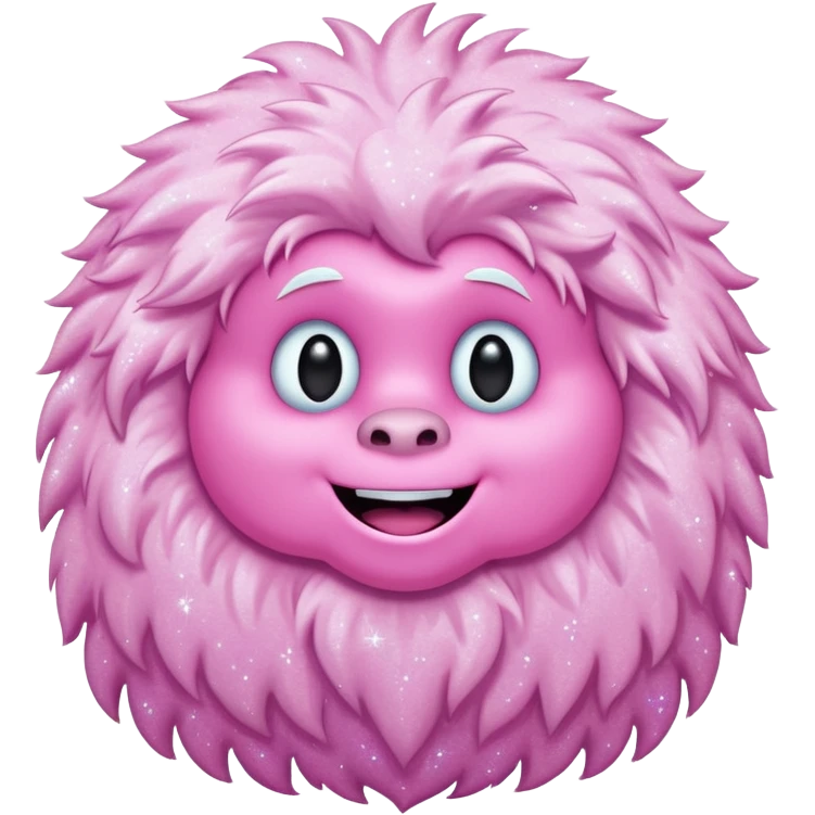 pink yeti with glitter emoji