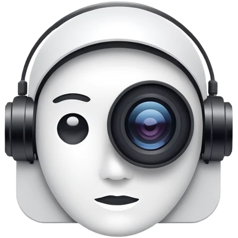 minimalist logo for AI SaaS service self2.art, face and camera emoji