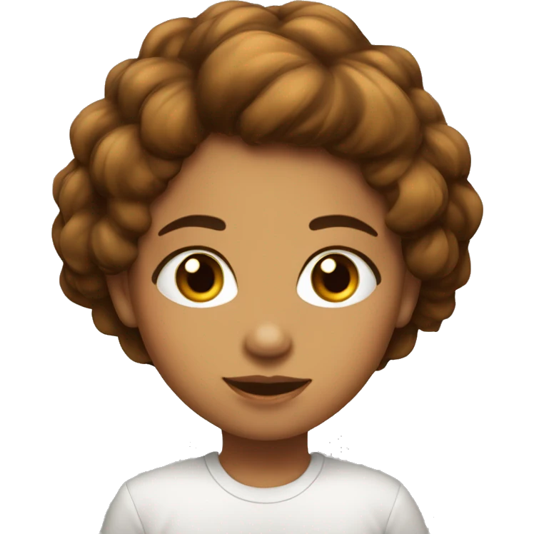 chica pelo liso marron ojos marrones emoji