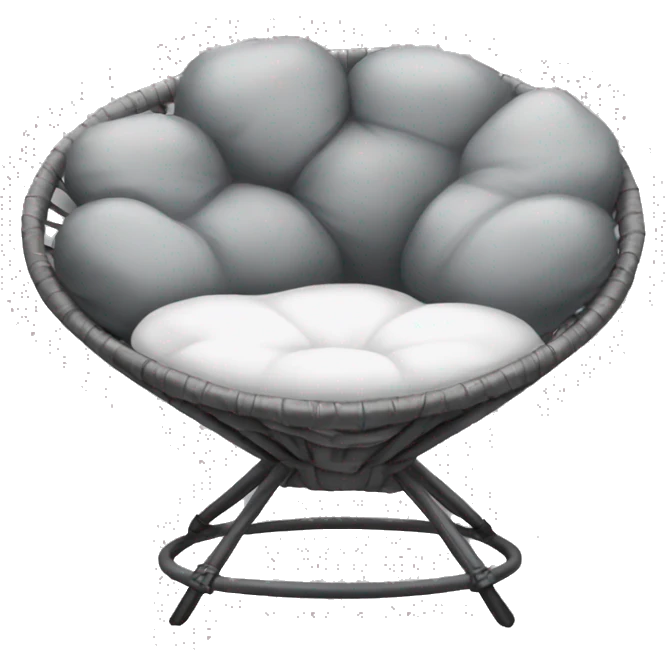 Gray Papasan chair with white pillow emoji