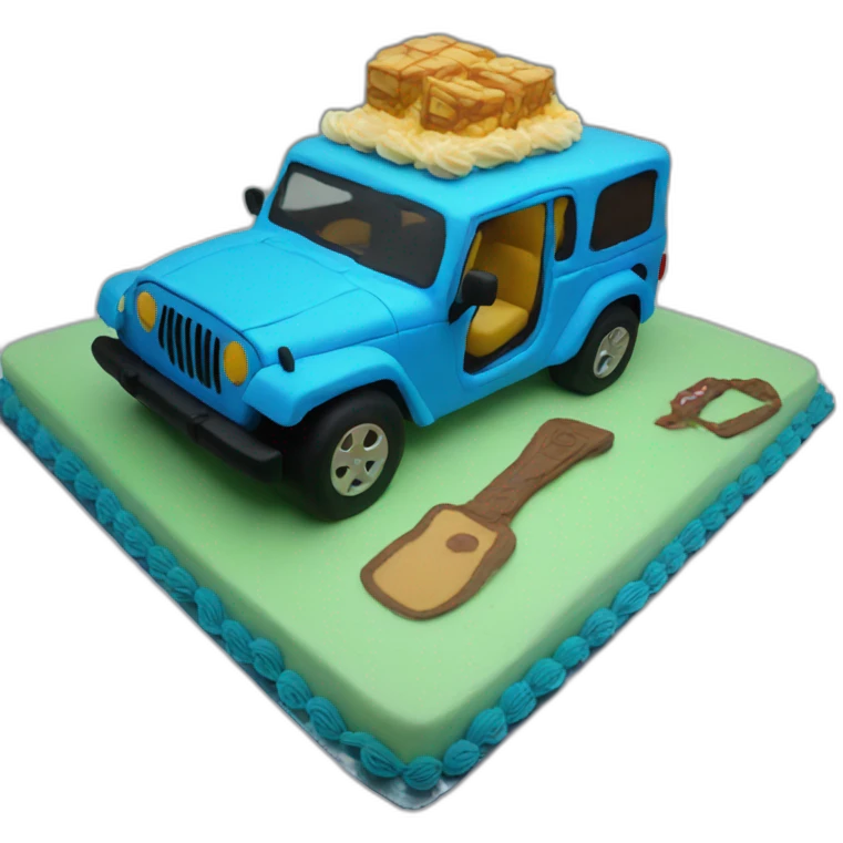 blue jeep cake emoji