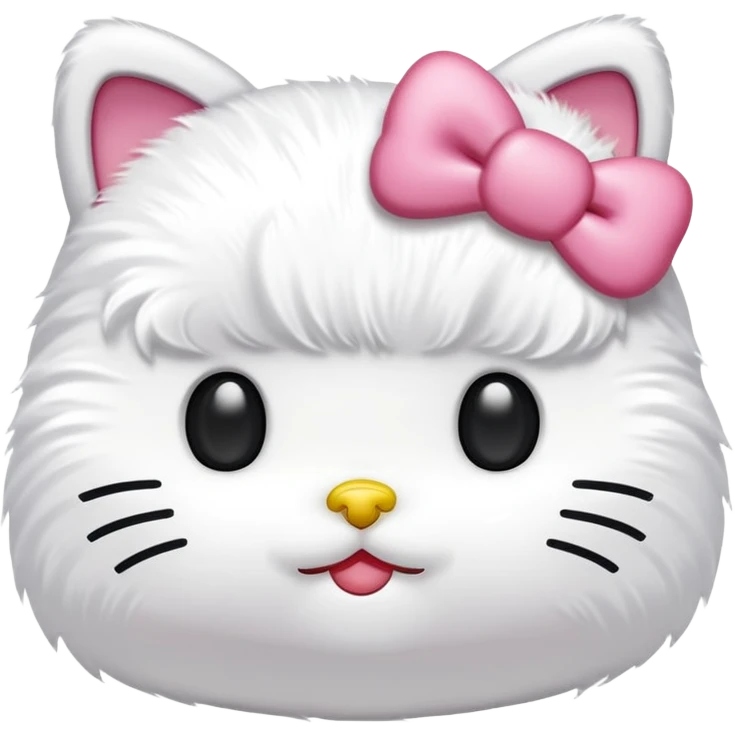 Hello kitty but without a mouth emoji