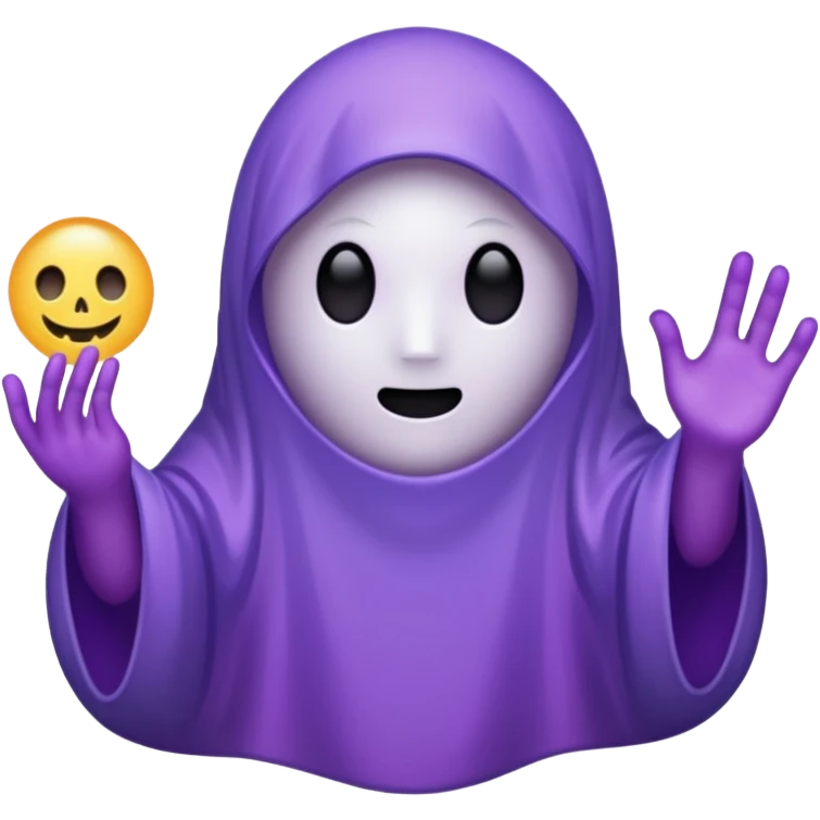 glitter cian and purple ghost no face emoji