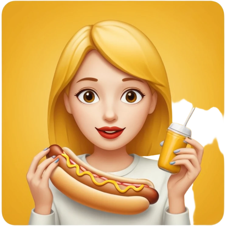 woman eating hot dog  emoji