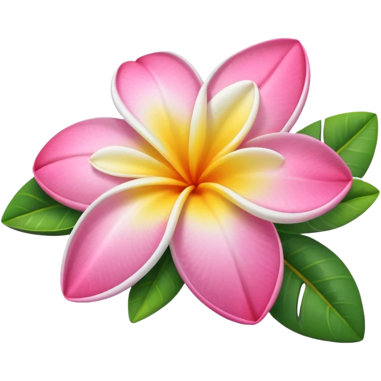 Pink white Frangipani emoji