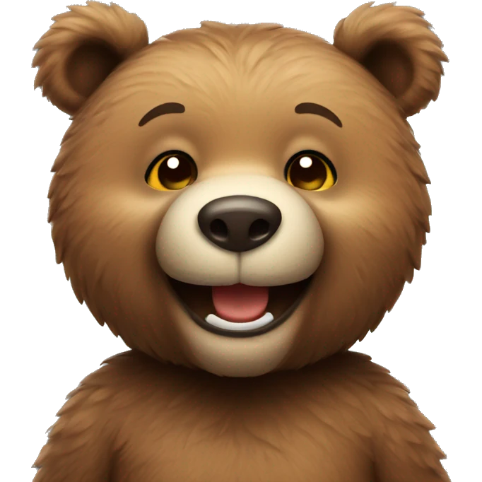 Brown cute bear smiling emoji