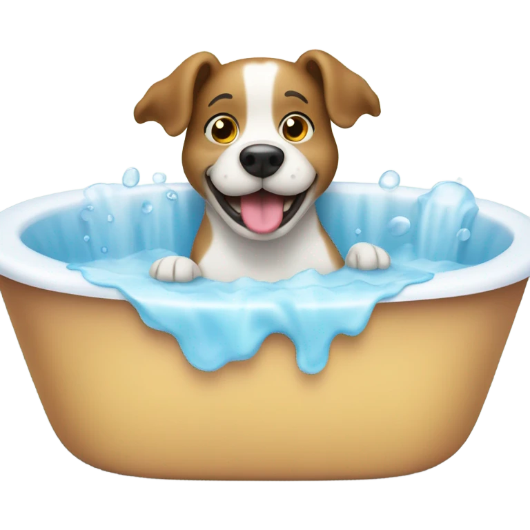 Dog in bathtub emoji