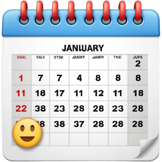 An emoji of a Calander page showing only January 30 emoji