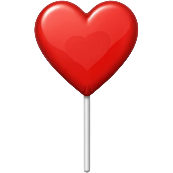 Red heart shaped lollipop emoji
