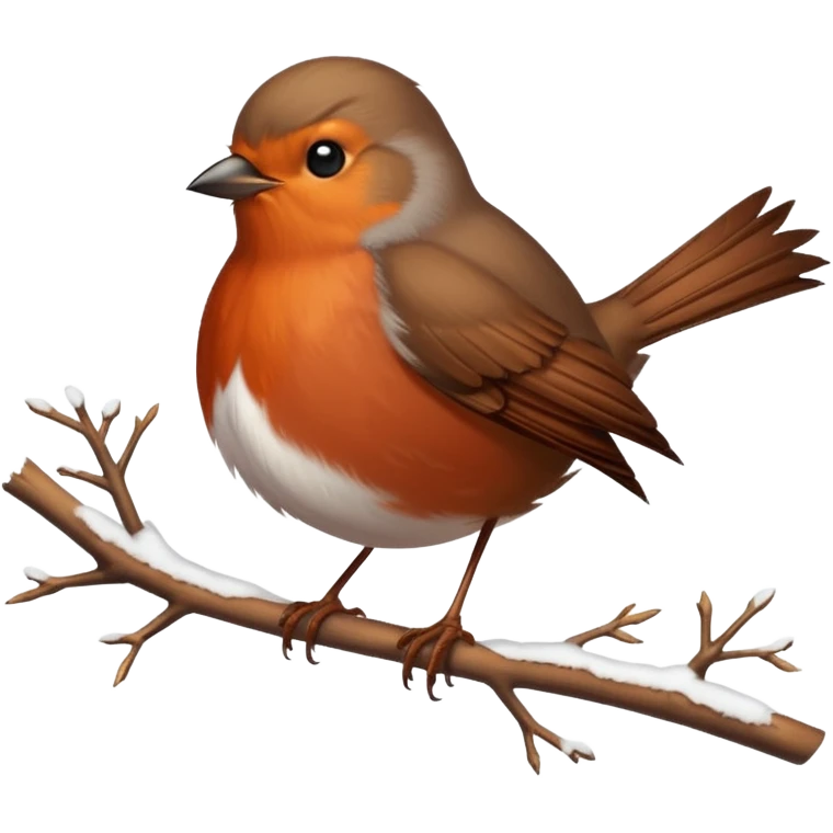 Robin bird with snow emoji emoji