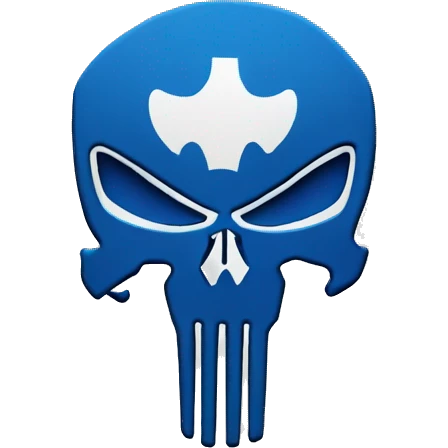 logo of the punisher colored in blue emoji