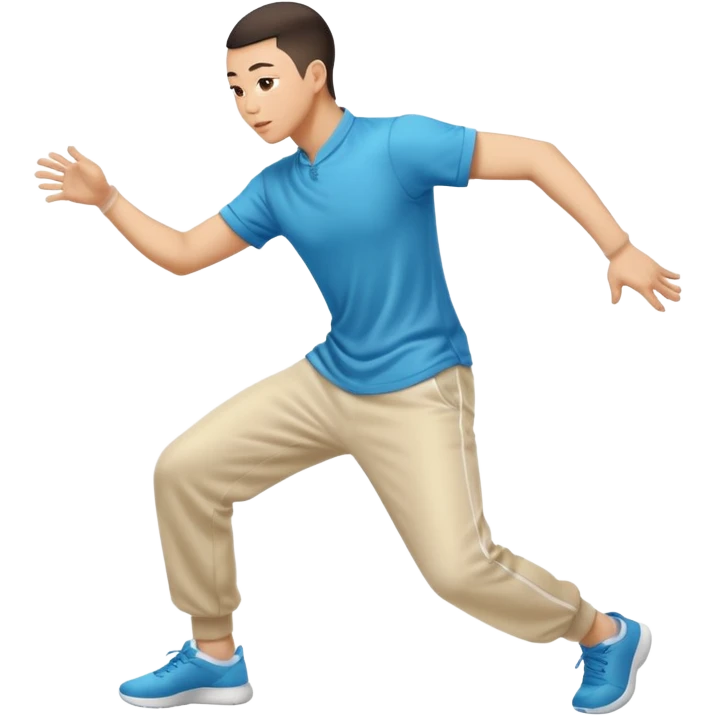 Chinese man twerking from behind angle in motion with motion blur to show he’s actively twerking his booty emoji