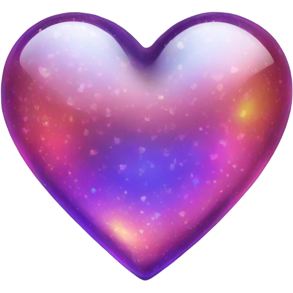 A transparent glass, colorful sparkle heart emoji