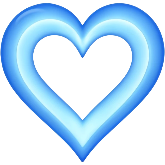 Blue flames in the shape of a pastel color all blue heart emoji