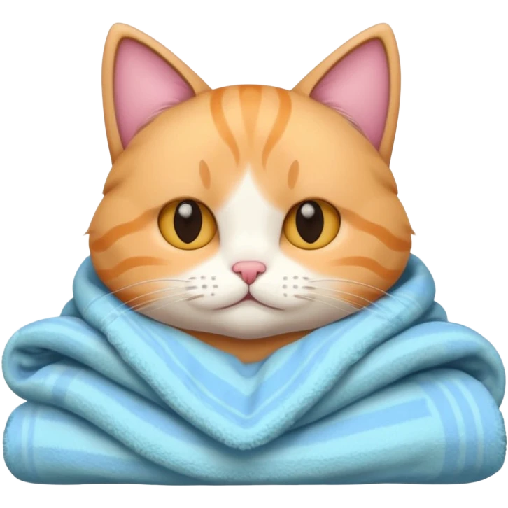 A sweet Cat with a pillow and a blanket  emoji