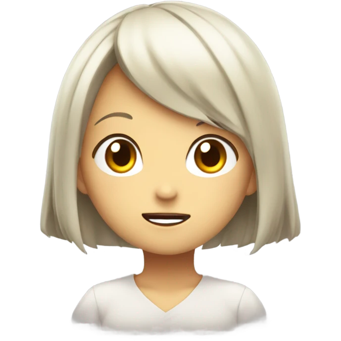 Evil anime girl with hands up emoji