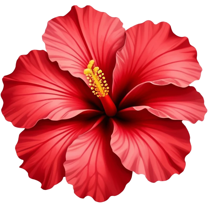 Vibrant red cotton rose hibiscus flower with large petals and prominent stamen emoji