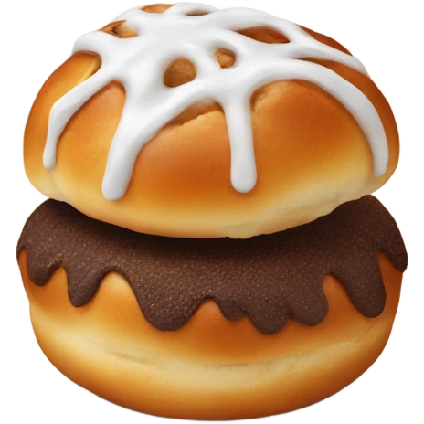 Cinammon bun  with icing  emoji