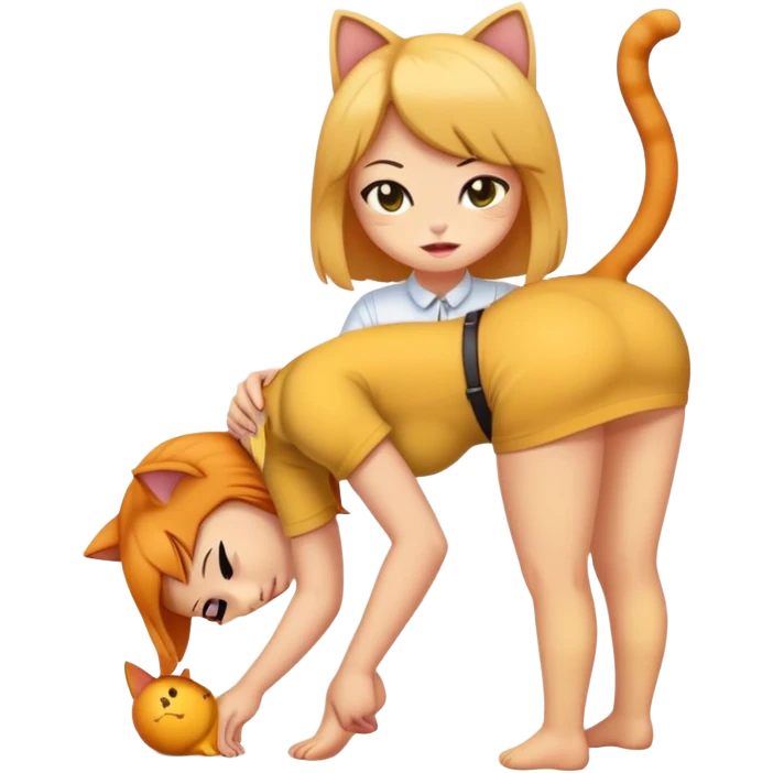 cat spanks girl on ass emoji