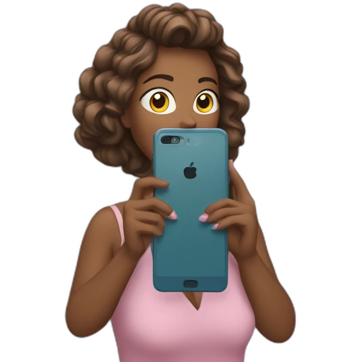 femme qui regarde une video sur son téléphone emoji