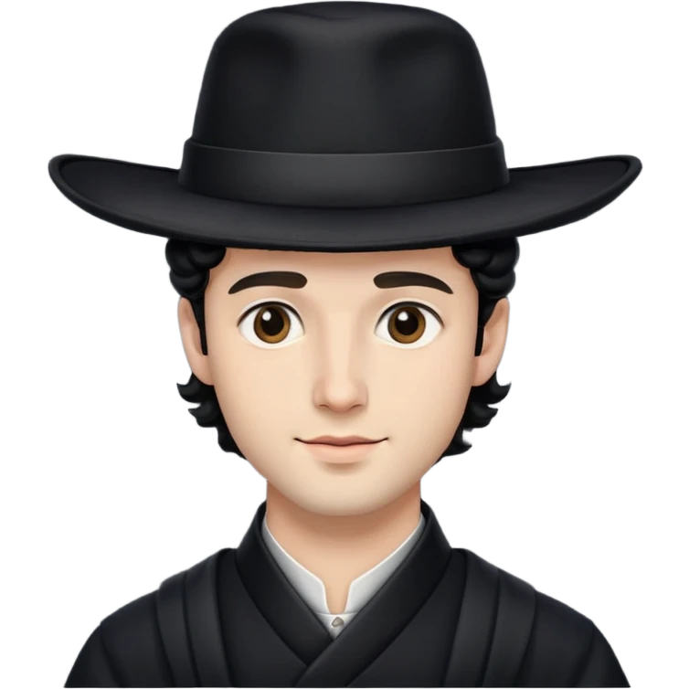 Man emoji with black hat and side curls, resembling a traditional Hasidic Jewish man. emoji