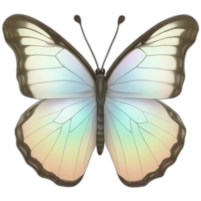 Pastel white iridescent butterfly emoji