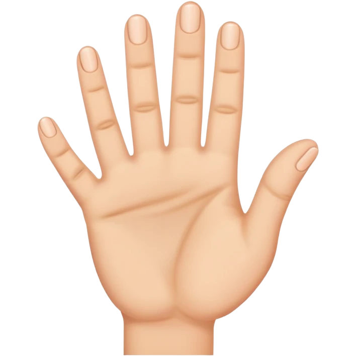 Hand 5 fingers and 3,4 fingers are to close emoji