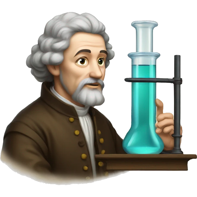 16th century scientist looking at test tube emoji