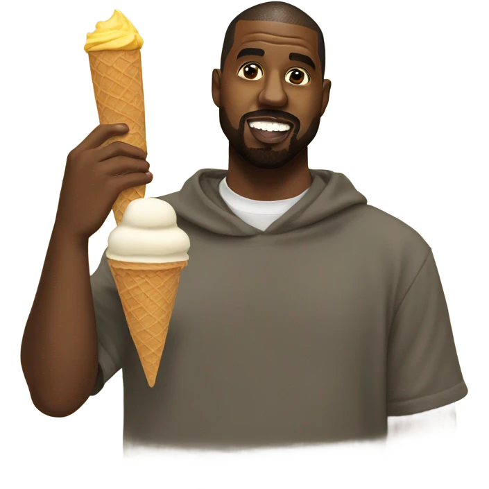 Kanye west eating ice cream emoji