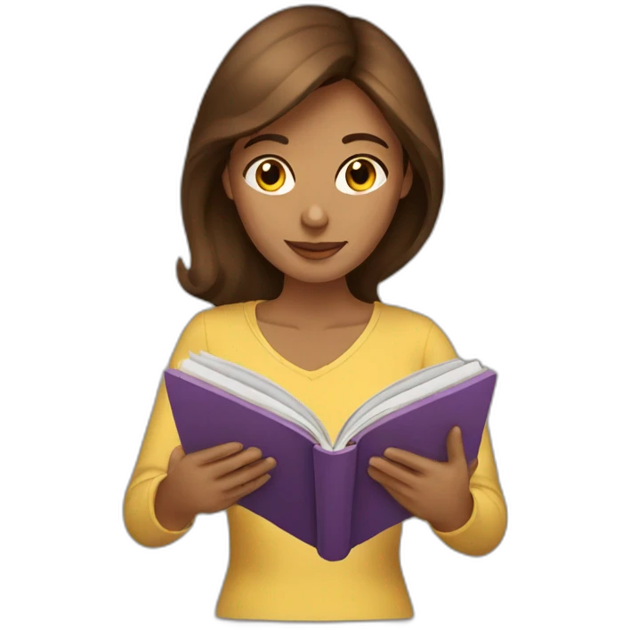 brown-hair-woman-reading-book emoji