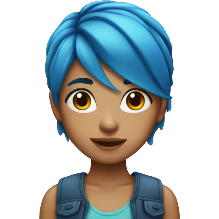 Girl with blue hair emoji