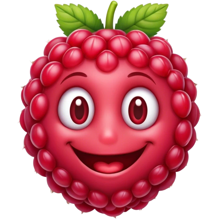 Friendly raspberry smiling emoji
