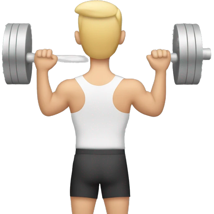 white guy doing shoulder press viewed from back emoji