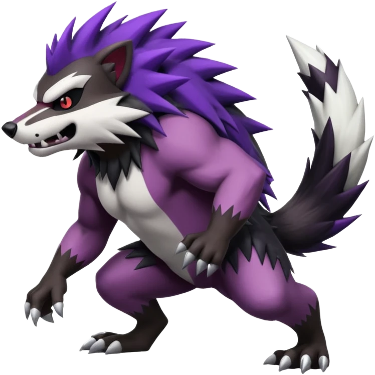 Skuntank-Obstagoon-fusion, full body emoji