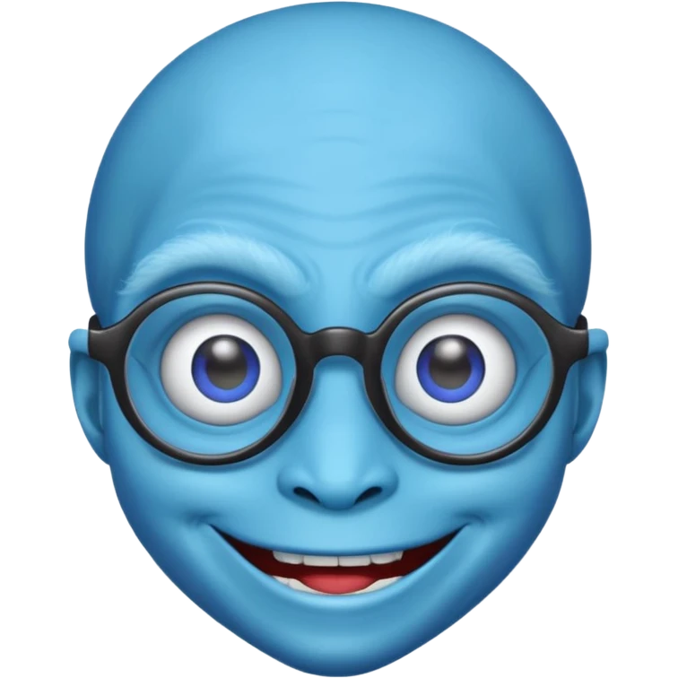 blue alien with glasses emoji