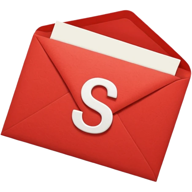 red envelope with white "S" logo emoji