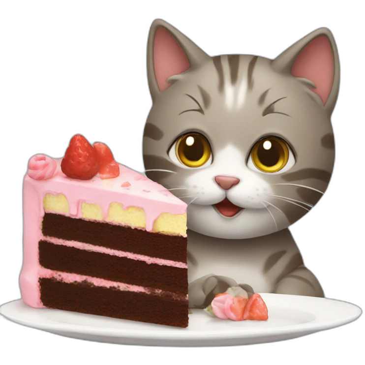 cat eating cake emoji