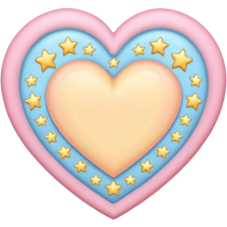 pastel heart with a gentle star border emoji