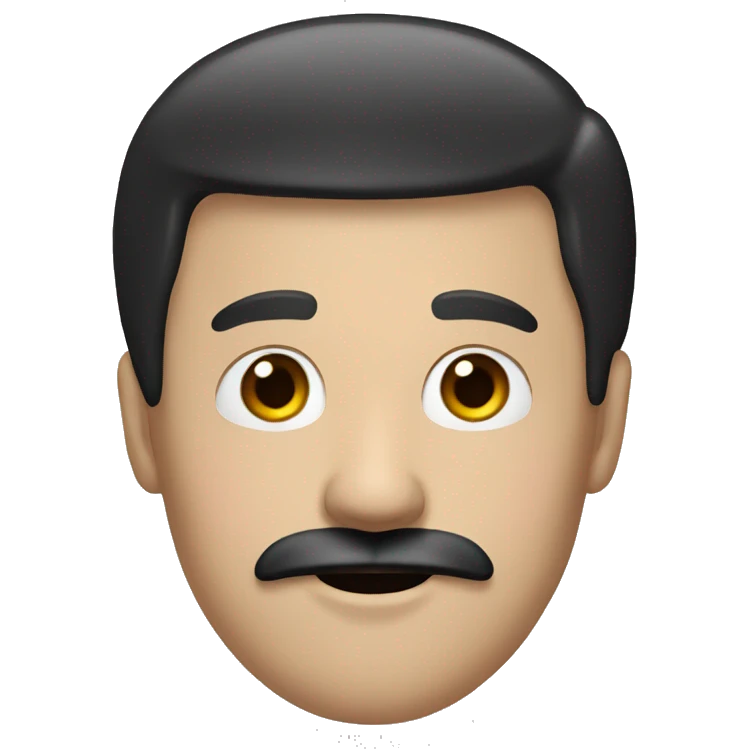 white man with black hair and black mustache with a red cap emoji