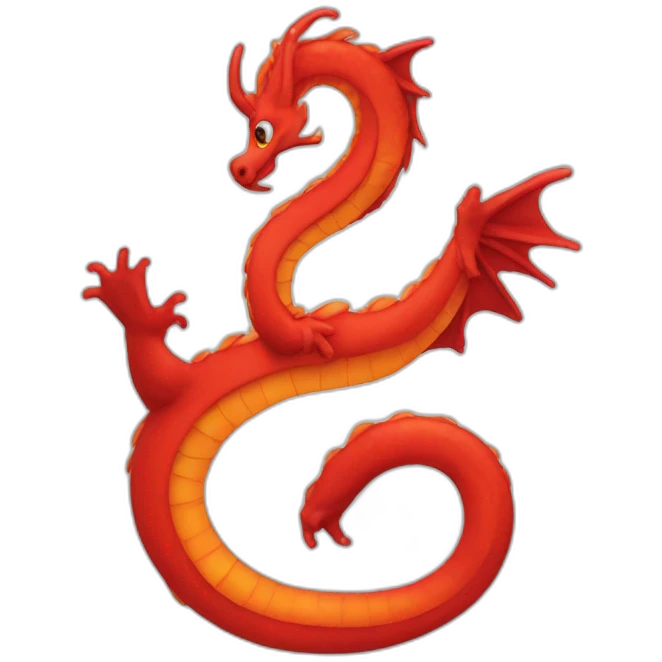 red dragon shaped like ampersand emoji