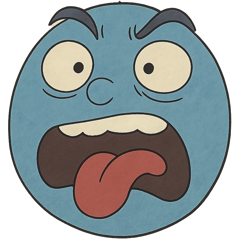 stupid blue face emoji