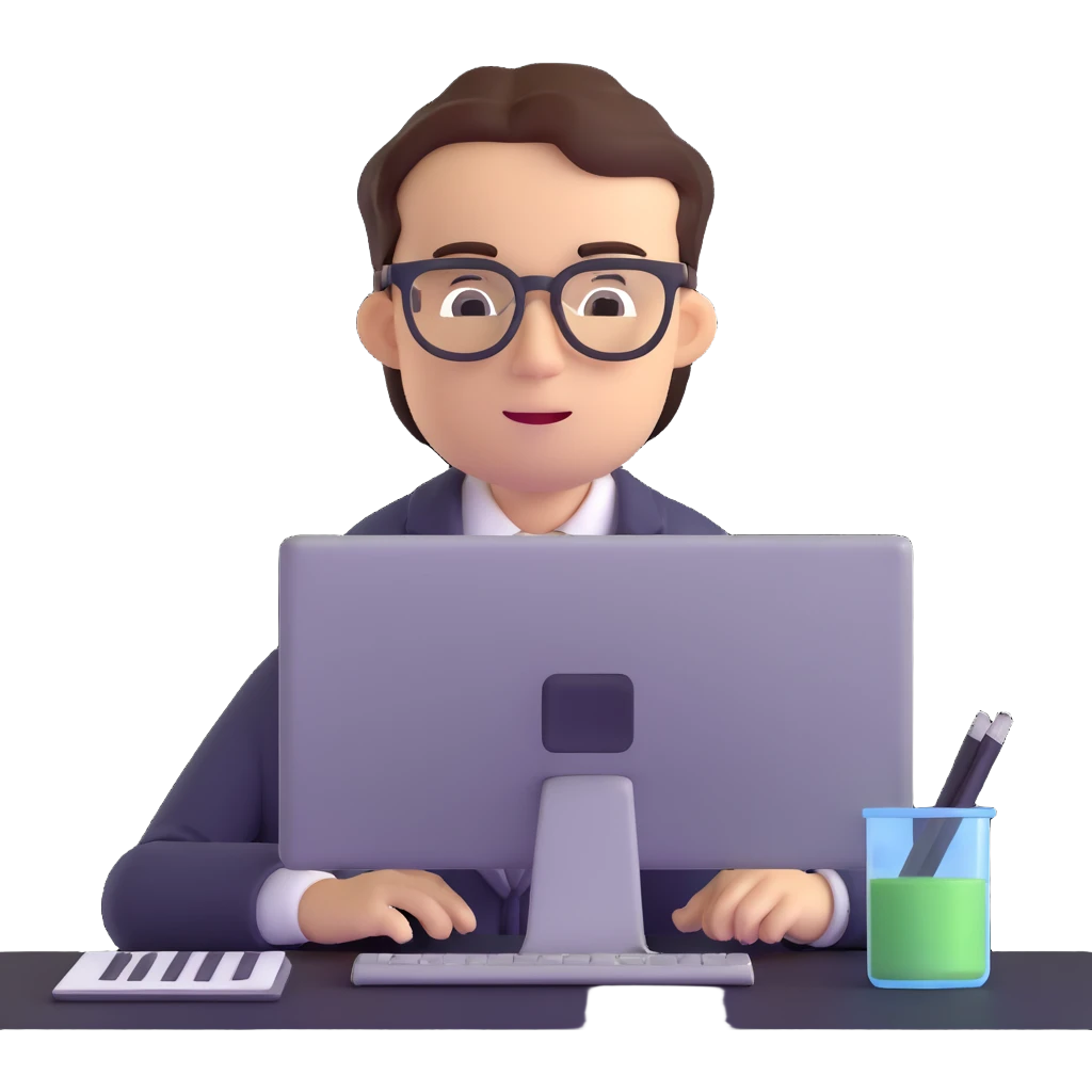 business analyst studying price data on computer emoji
